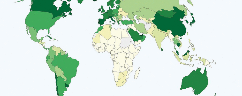 Mapa da vacinação no mundo de acordo com a BMJ